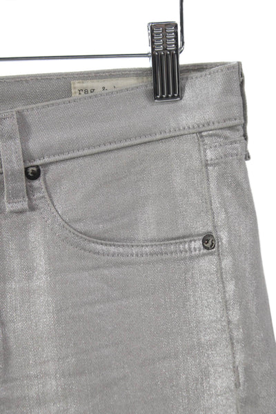 Rag & Bone Jean Womens Skinny Jeans Silver Mid Rise Cotton Size 26
