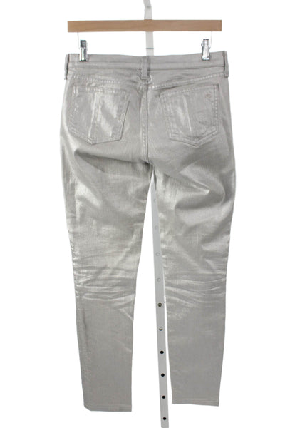 Rag & Bone Jean Womens Skinny Jeans Silver Mid Rise Cotton Size 26