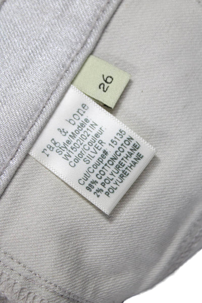 Rag & Bone Jean Womens Skinny Jeans Silver Mid Rise Cotton Size 26