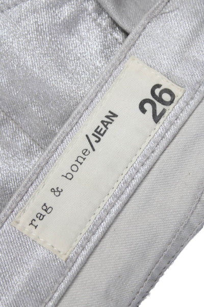 Rag & Bone Jean Womens Skinny Jeans Silver Mid Rise Cotton Size 26