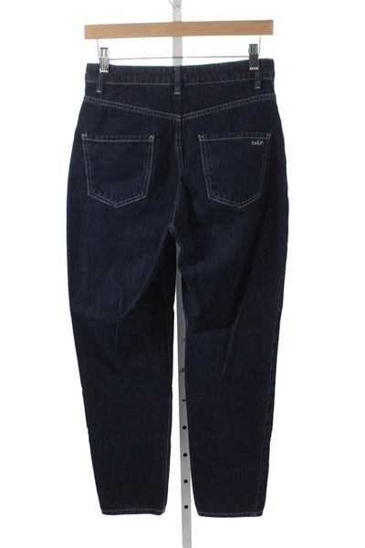 Ba&Sh Womens High Rise Mom Jeans Blue Cotton Button Inseam 28 Size 4