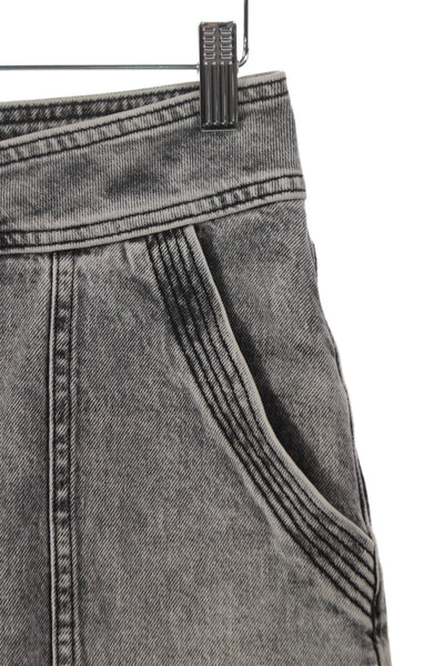 Ba&Sh Unisex Adults Tapered Gray High Rise Cotton Jeans Inseam 27 Size 4