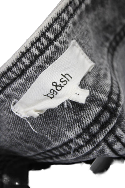 Ba&Sh Unisex Adults Tapered Gray High Rise Cotton Jeans Inseam 27 Size 4