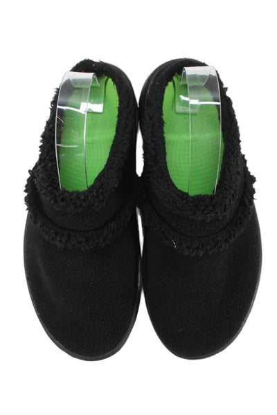 Crocs Womens Slip On Round Toe Fleece Mules Sneakers Black Size 8