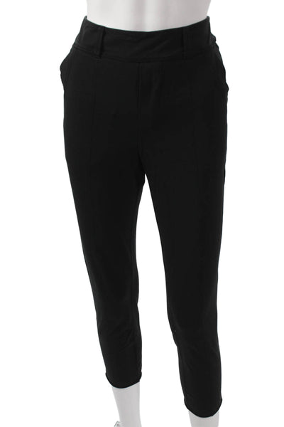 Designer Womens Black Cotton Blend Pants Size M
