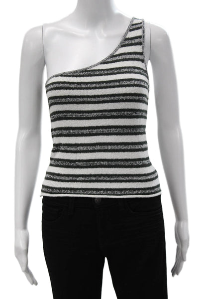 Zulu & Zephyr Womens Basic One Shoulder Striped Nautical Tank Linen Size 6
