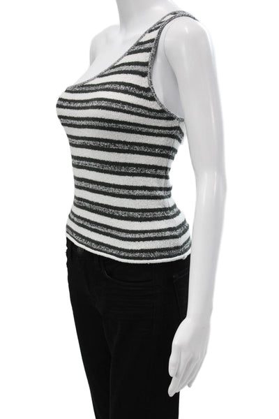 Zulu & Zephyr Womens Basic One Shoulder Striped Nautical Tank Linen Size 6