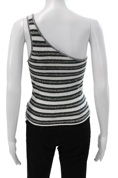 Zulu & Zephyr Womens Basic One Shoulder Striped Nautical Tank Linen Size 6