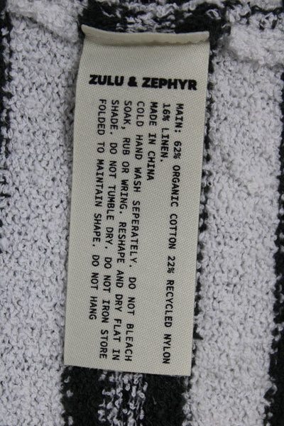 Zulu & Zephyr Womens Basic One Shoulder Striped Nautical Tank Linen Size 6