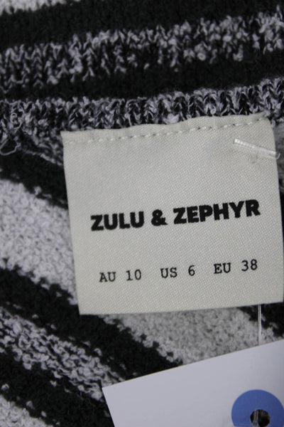 Zulu & Zephyr Womens Basic One Shoulder Striped Nautical Tank Linen Size 6