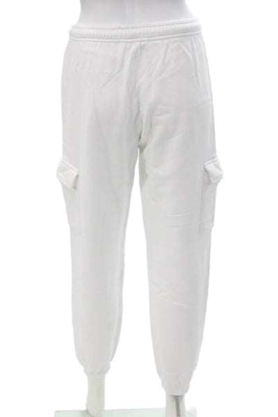 Riley Unisex Adults Jogger Pants White Cotton Blend Size XS
