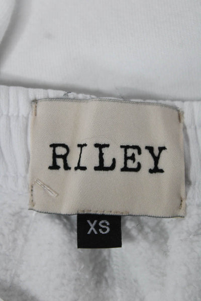 Riley Unisex Adults Jogger Pants White Cotton Blend Size XS