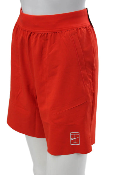 Nike Unisex Bermuda Shorts Red Polyester Drawstring Size S
