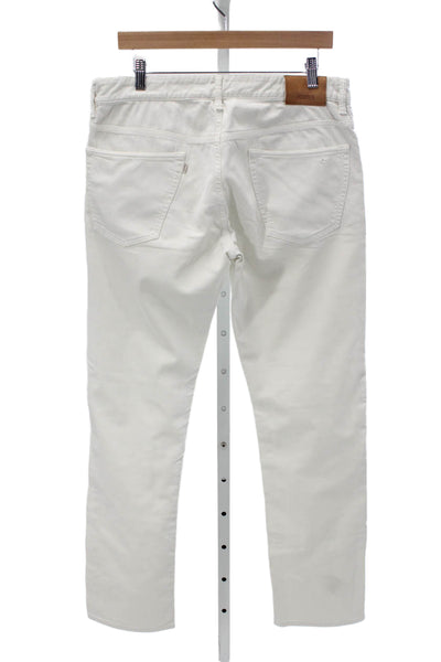 Incotex Men Straight Jeans White Cotton Blend Button Fly Size 32