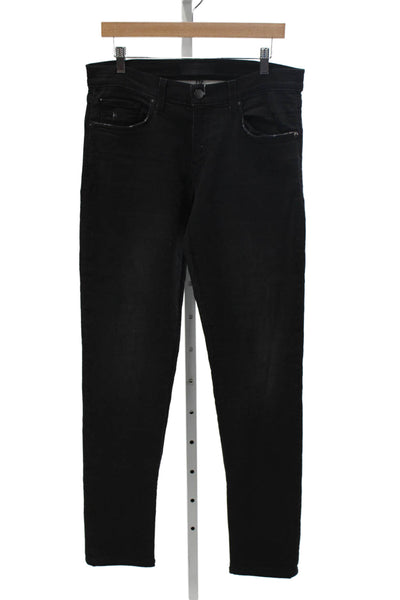 J Brand Unisex Adults Skinny Black Jeans Cotton Button Size 32
