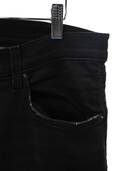 J Brand Unisex Adults Skinny Black Jeans Cotton Button Size 32