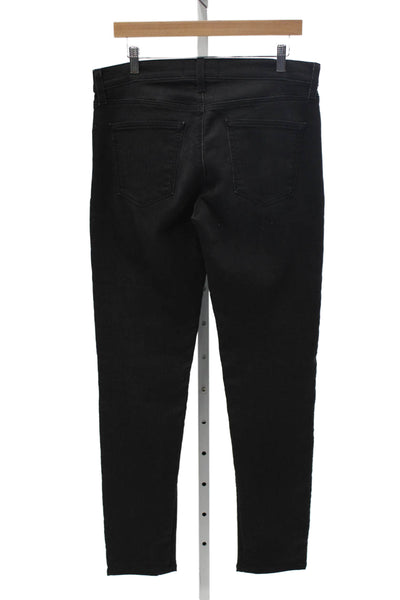 J Brand Unisex Adults Skinny Black Jeans Cotton Button Size 32