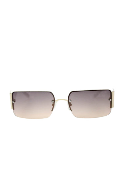 Le Specs Womens Rimless Rectangular What I Need LTD Sunglasses White Brown