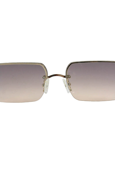 Le Specs Womens Rimless Rectangular What I Need LTD Sunglasses White Brown