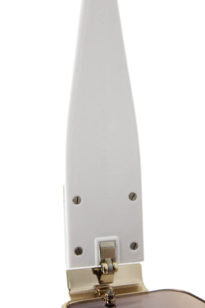 Le Specs Womens Rimless Rectangular What I Need LTD Sunglasses White Brown