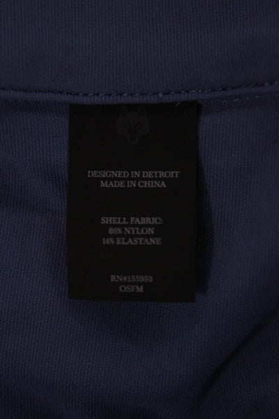 Greyson Women Basic Blue Nylon Mock Neck Long Sleeve T Shirt Size XS