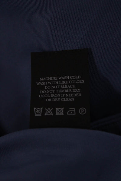 Greyson Women Basic Blue Nylon Mock Neck Long Sleeve T Shirt Size XS