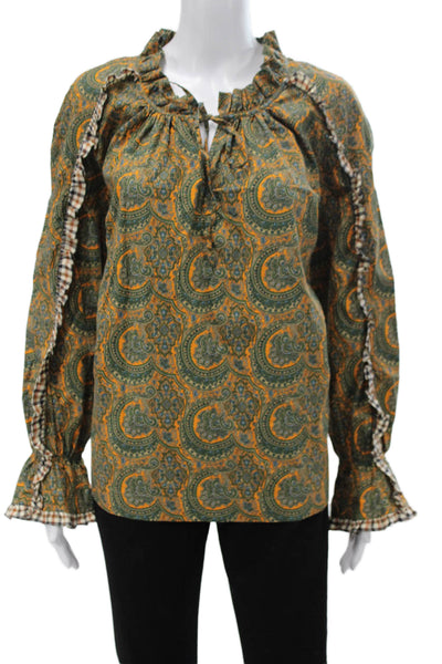 Baum Und Pferdgarten Women Paisley Tunic Blouse Cotton Collared Size 38