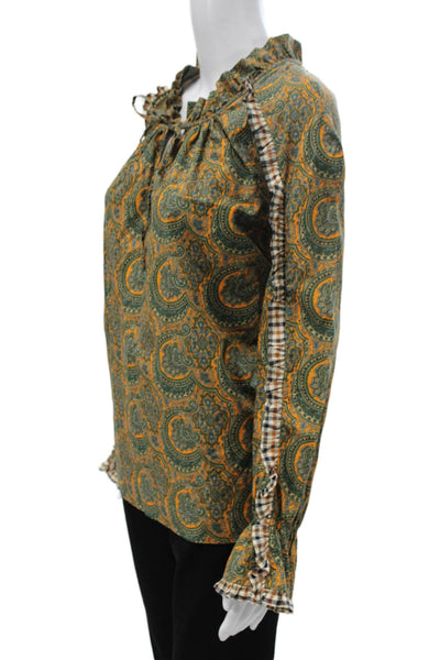 Baum Und Pferdgarten Women Paisley Tunic Blouse Cotton Collared Size 38