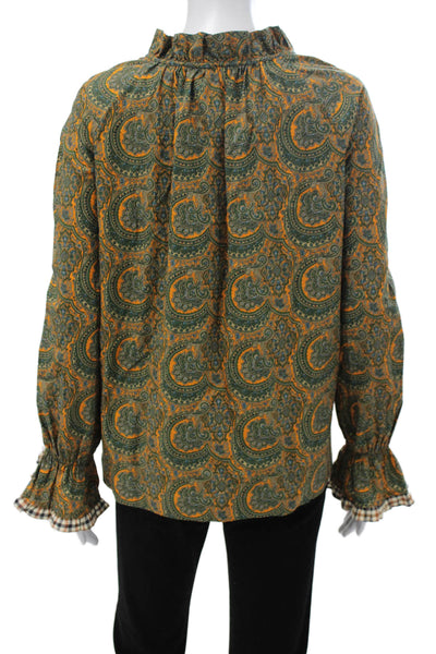 Baum Und Pferdgarten Women Paisley Tunic Blouse Cotton Collared Size 38