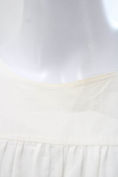 Merlette Womens Knee Length Dress White 100% Cotton Size M