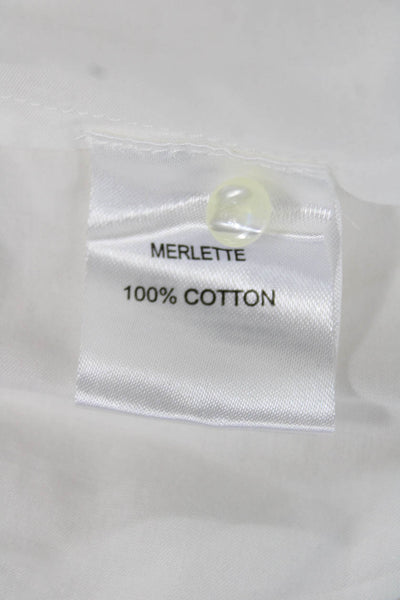 Merlette Womens Knee Length Dress White 100% Cotton Size M