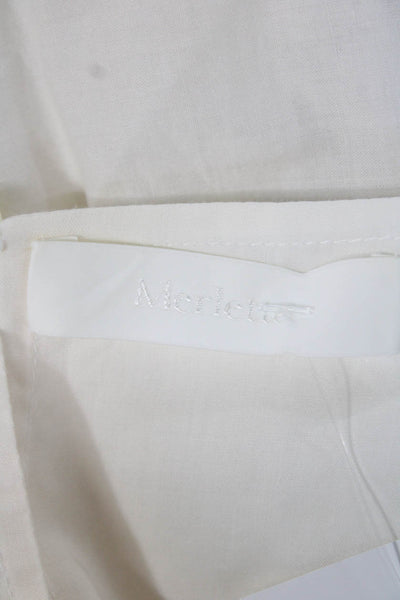 Merlette Womens Knee Length Dress White 100% Cotton Size M