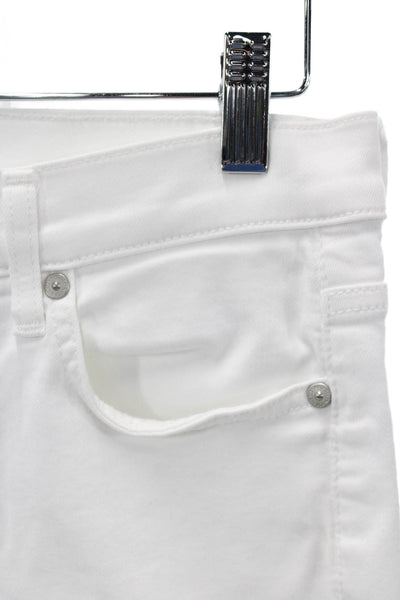7 For All Mankind Womens White High Rise Straight Jeans Size 29
