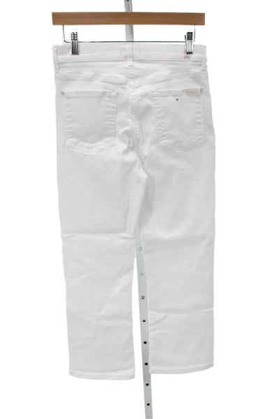 7 For All Mankind Womens White High Rise Straight Jeans Size 29