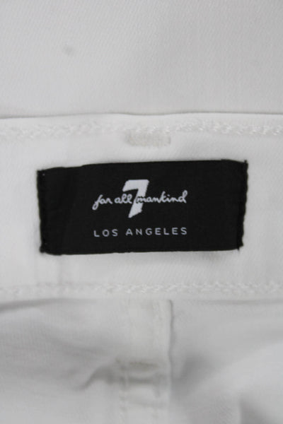 7 For All Mankind Womens White High Rise Straight Jeans Size 29