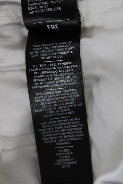 7 For All Mankind Women Straight White Jeans High Rise Cotton Size 29