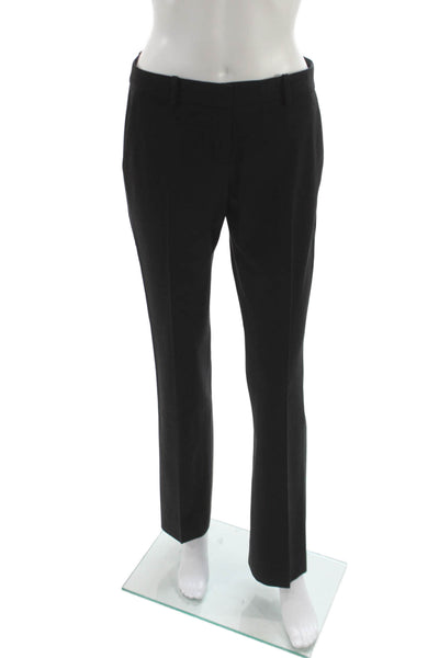 Theory Unisex Adults Black Virgin Wool Dress Pants Button Size 2