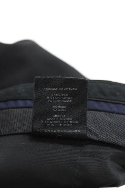 Theory Unisex Adults Black Virgin Wool Dress Pants Button Size 2