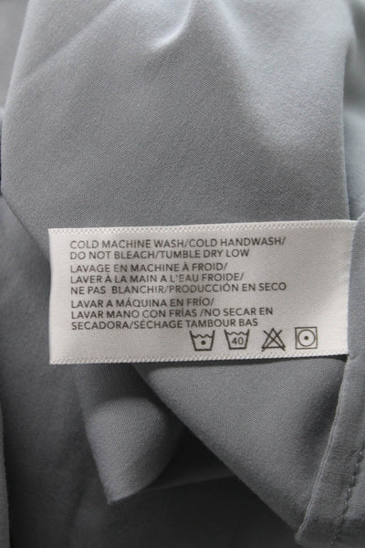 AG Adriano Goldschmied Women Gray Collared Long Sleeve Button-Up Top Size S