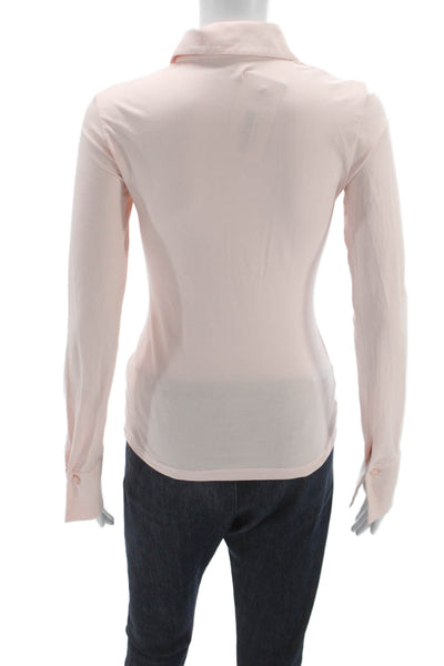 Anne Fontaine Women Button-Up Collared Cotton Blend Long Sleeve Pink Size 36