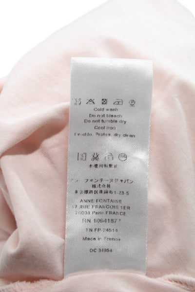Anne Fontaine Women Button-Up Collared Cotton Blend Long Sleeve Pink Size 36