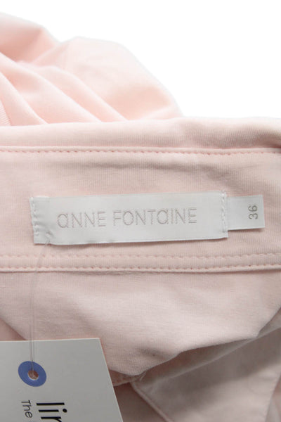 Anne Fontaine Women Button-Up Collared Cotton Blend Long Sleeve Pink Size 36
