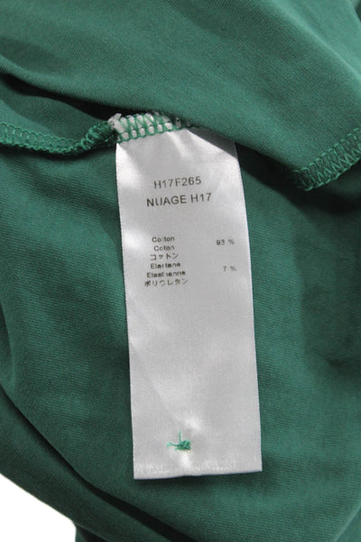 Anne Fontaine Women Collared Green Long Sleeve Basic Button-Up Cotton Size 36