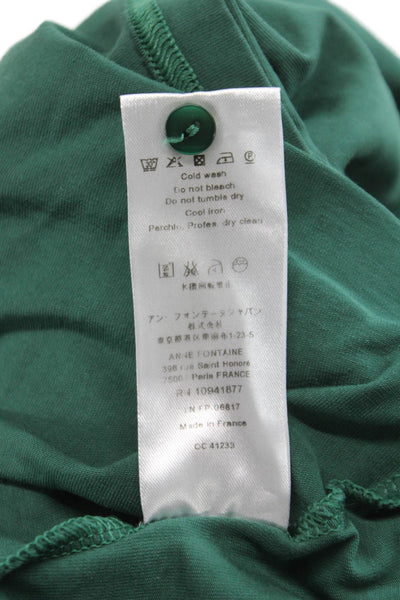 Anne Fontaine Women Collared Green Long Sleeve Basic Button-Up Cotton Size 36