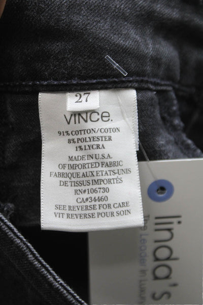 Vince Unisex Adults Skinny Black Jeans Cotton Mid Rise Size 27