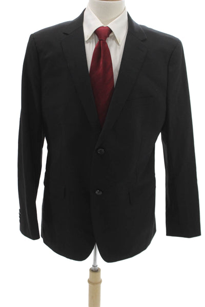 Theory Mens Black Virgin Wool Suit Jacket Size 44