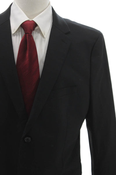 Theory Mens Black Virgin Wool Suit Jacket Size 44