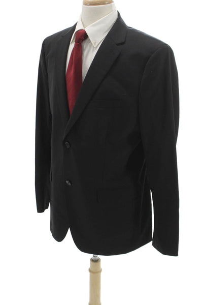 Theory Mens Black Virgin Wool Suit Jacket Size 44