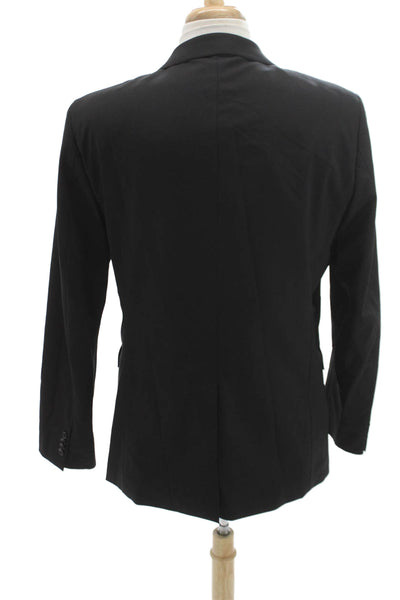 Theory Mens Black Virgin Wool Suit Jacket Size 44
