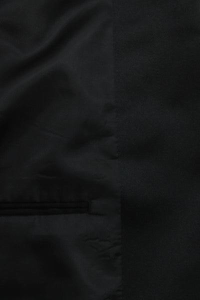 Versini Mens 2 Piece Worsted Wool Suit Black Solid Size 48